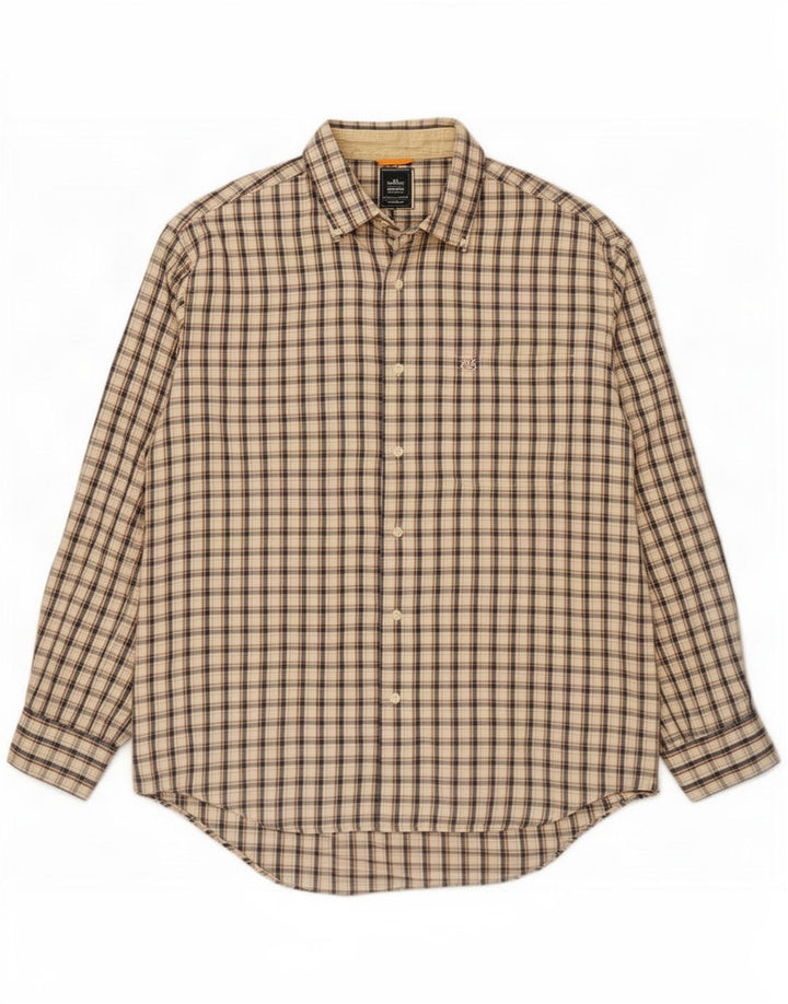 Camisa Timberland Hombre Grande Beige A Cuadros De Algodón
