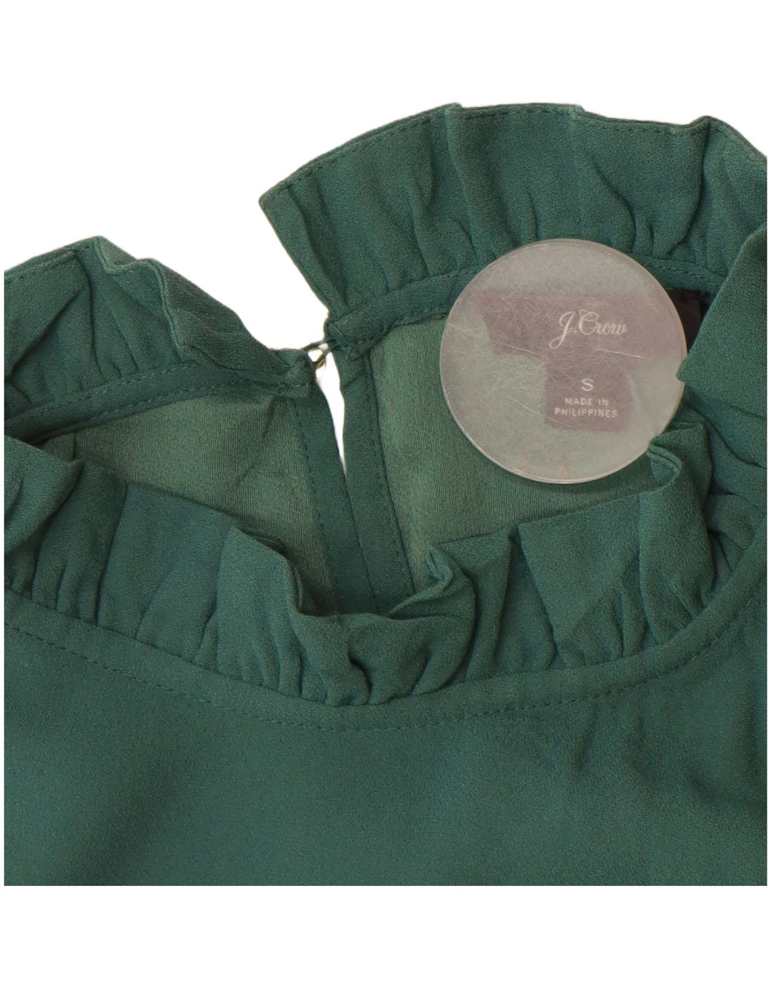J. Crew Blusa para mujer Top UK 10 Pequeño Poliéster verde