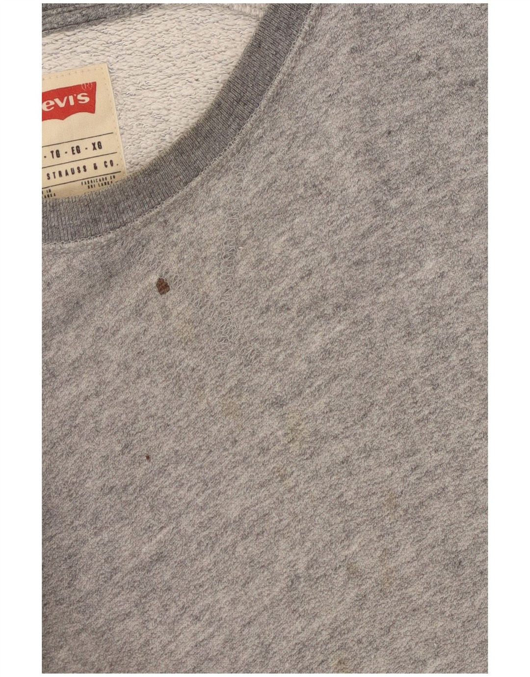 Levi's Hombre Sudadera Jumper XL Algodón Moteado Gris