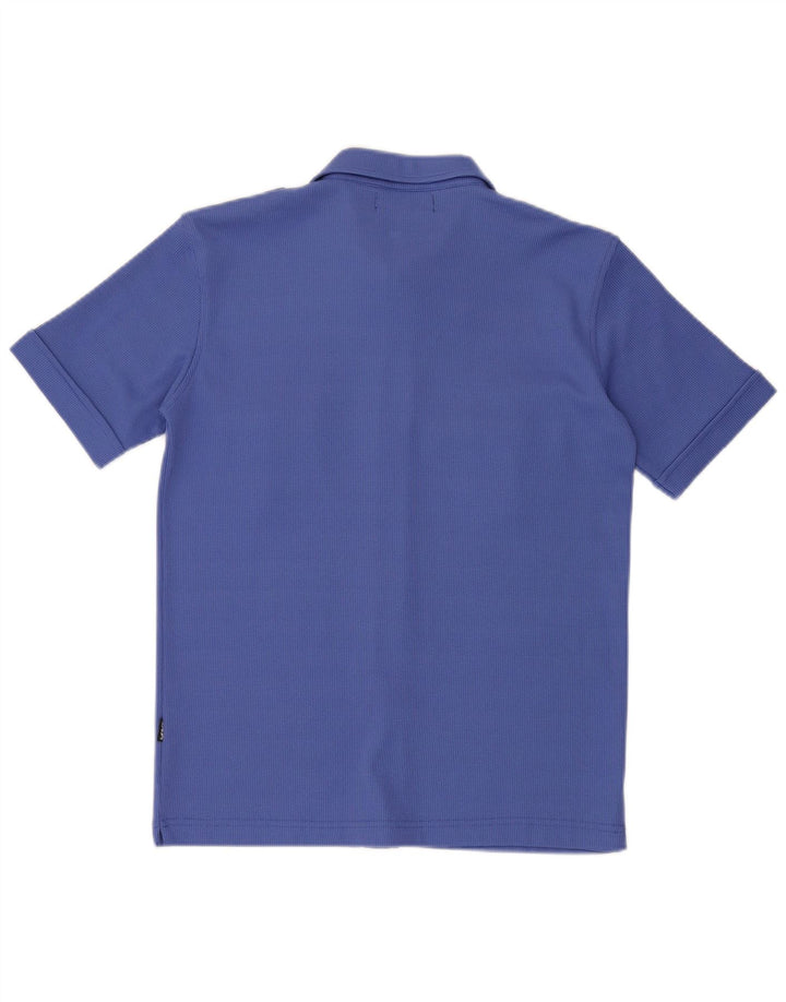 Camisa militar vintage de manga corta para hombre Poliéster azul medio