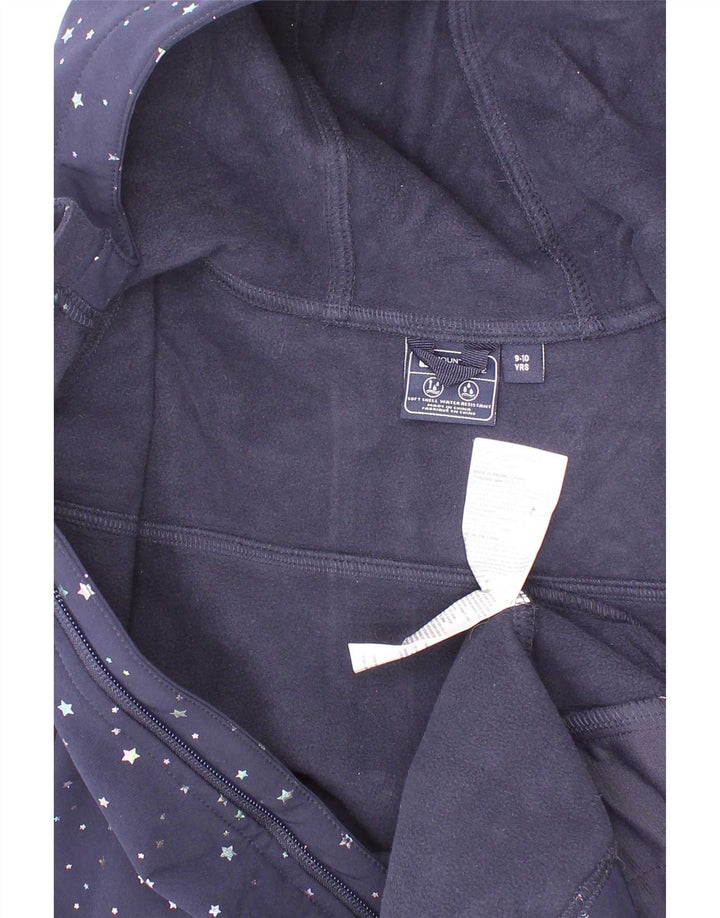 Mountain Warehouse Chaqueta cortavientos para niña de 9 a 10 años, color azul marino con lunares
