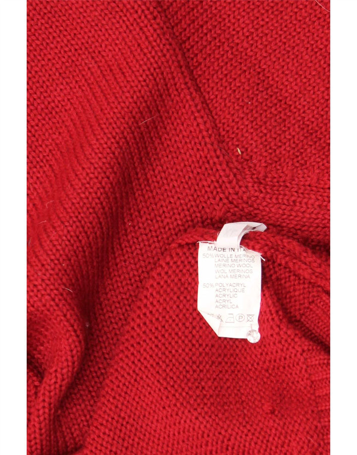 Daniel Hechter Jersey de cuello redondo para hombre, talla 4XL, lana burdeos