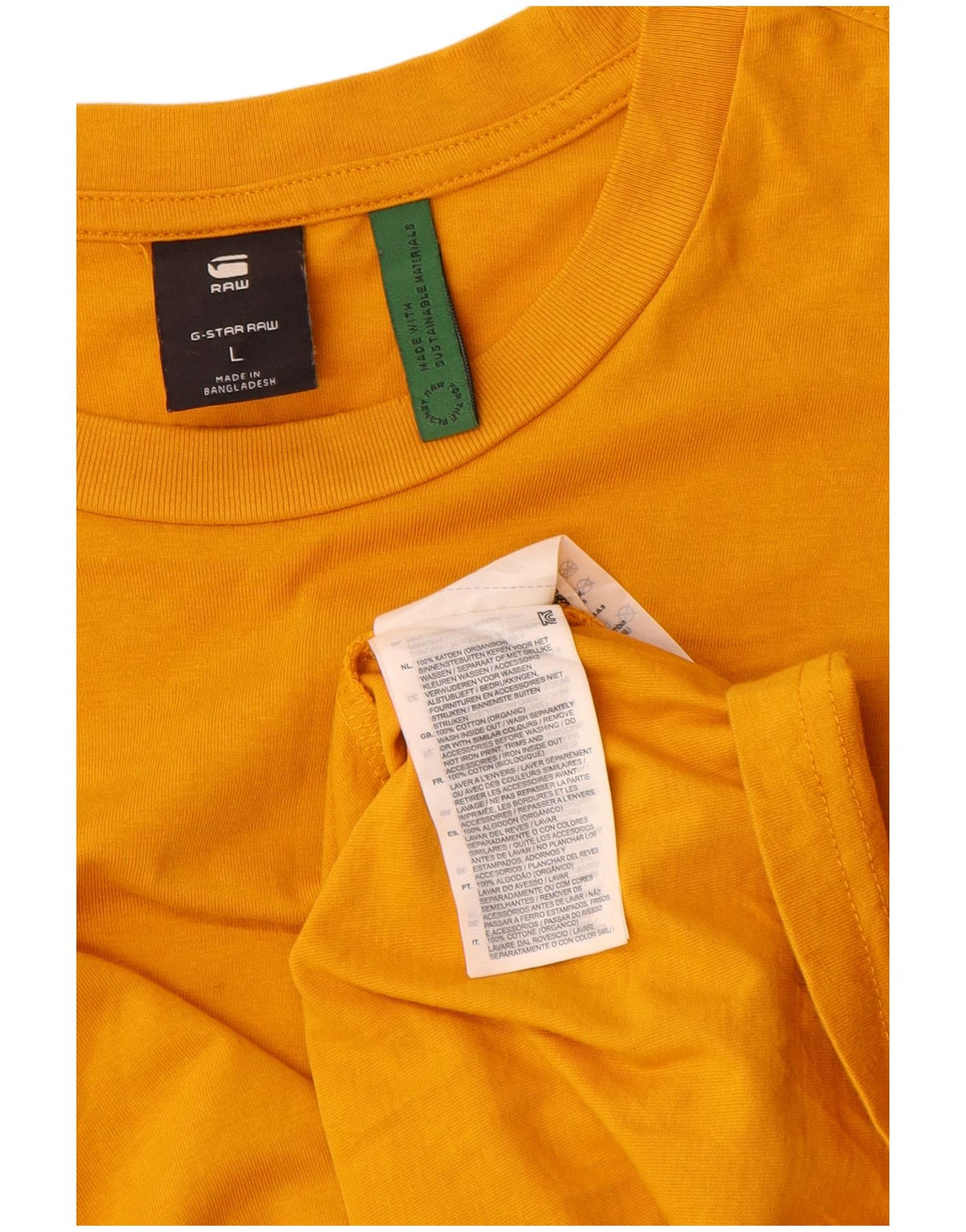 G-Star - Camiseta gráfica para hombre, talla grande, algodón amarillo