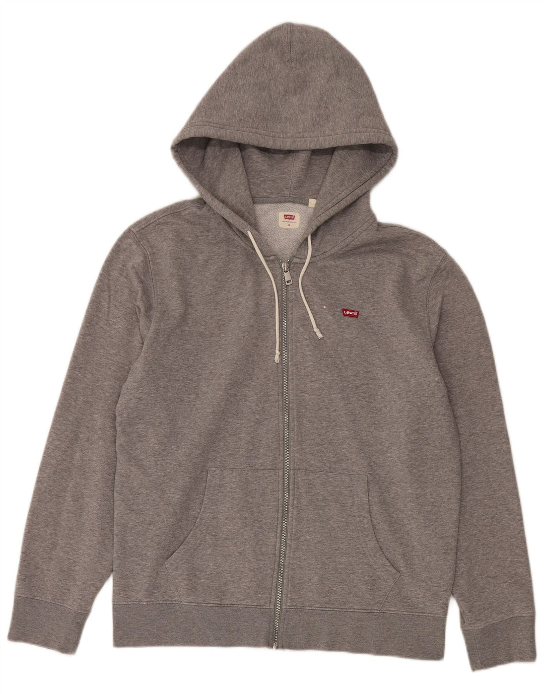 Levi's Sudadera con capucha y cremallera para hombre de algodón moteado en gris medio