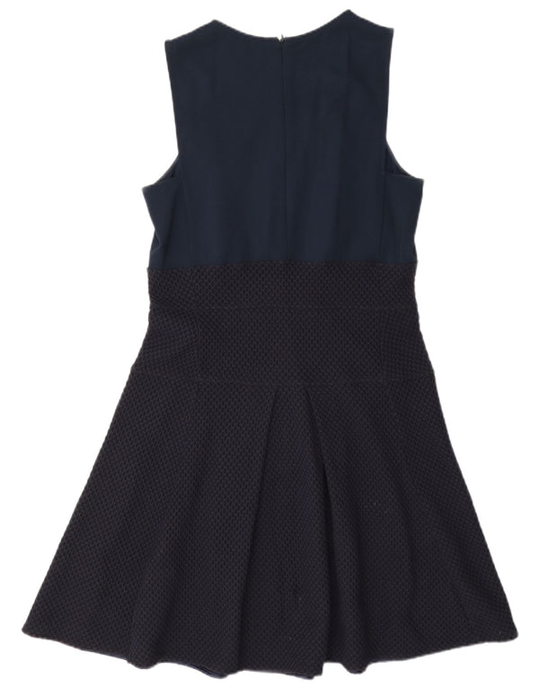 Max & Co. Vestido acampanado sin mangas para mujer UK 44 Grande Algodón azul marino
