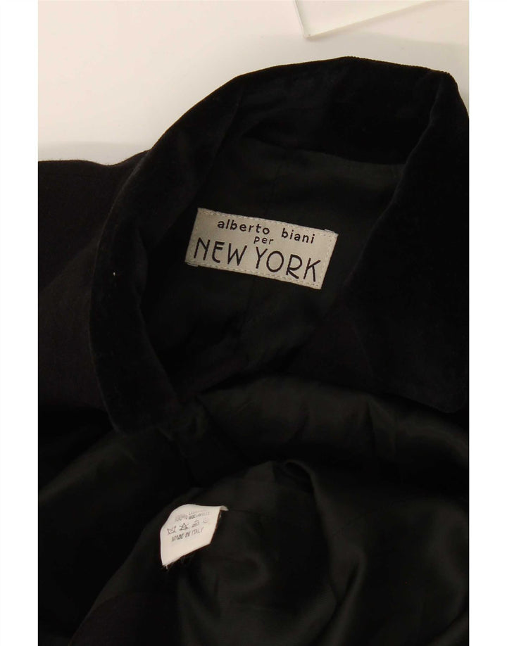 Alberto Biani Chaqueta Blazer de 4 Botones para Mujer IT 40 Mediana Lana Negra