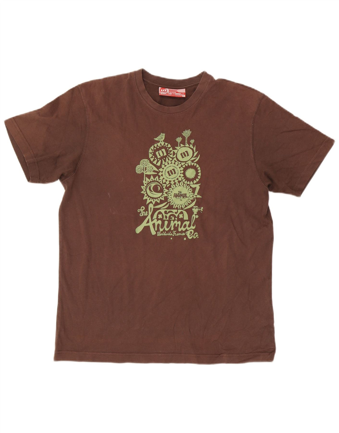 Camiseta con gráfico Animal para hombre Top grande de algodón marrón