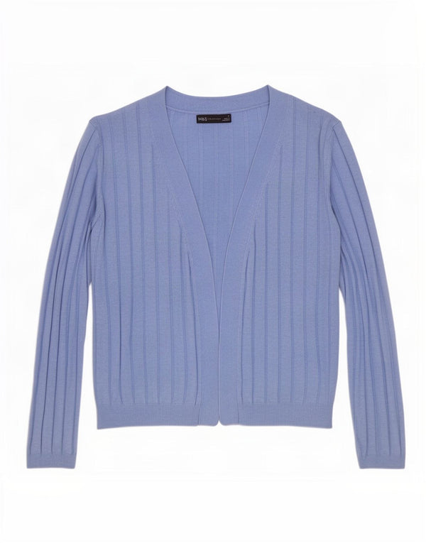 Marks & Spencer Suéter tipo cárdigan abierto de gran tamaño para mujer UK 10 Small Blue