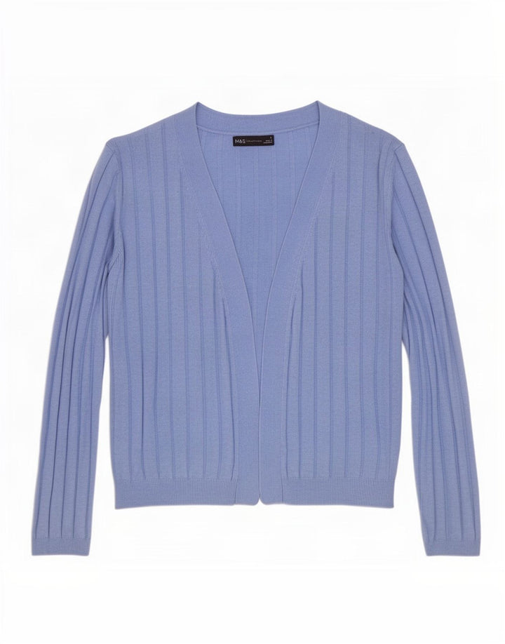 Marks & Spencer Suéter tipo cárdigan abierto de gran tamaño para mujer UK 10 Small Blue