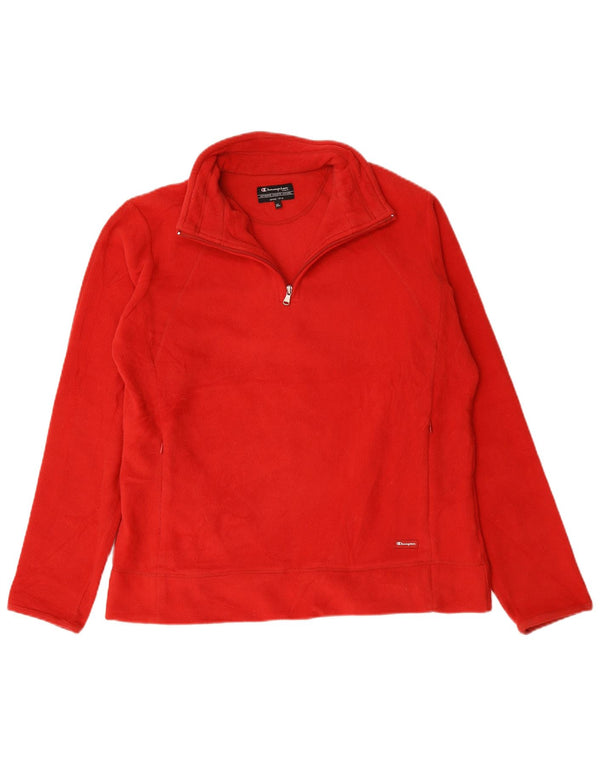 Champion Jersey de forro polar con cremallera y cuello para mujer UK 18 XL Poliéster rojo
