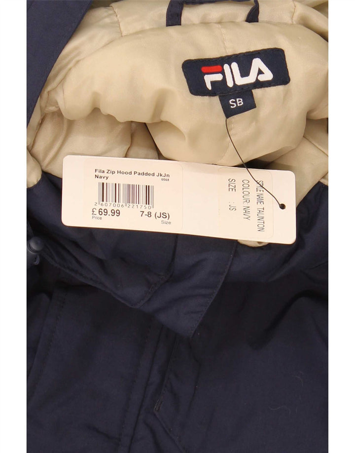 Fila Chaqueta acolchada con capucha para niños 7-8 años Small Azul marino Colorblock