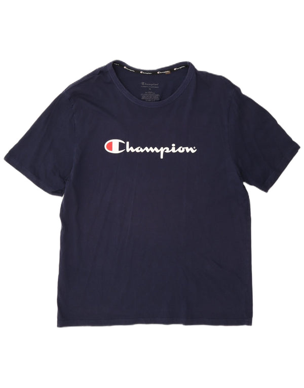 Champion Camiseta Gráfica Para Hombre Top XL Algodón Azul Marino