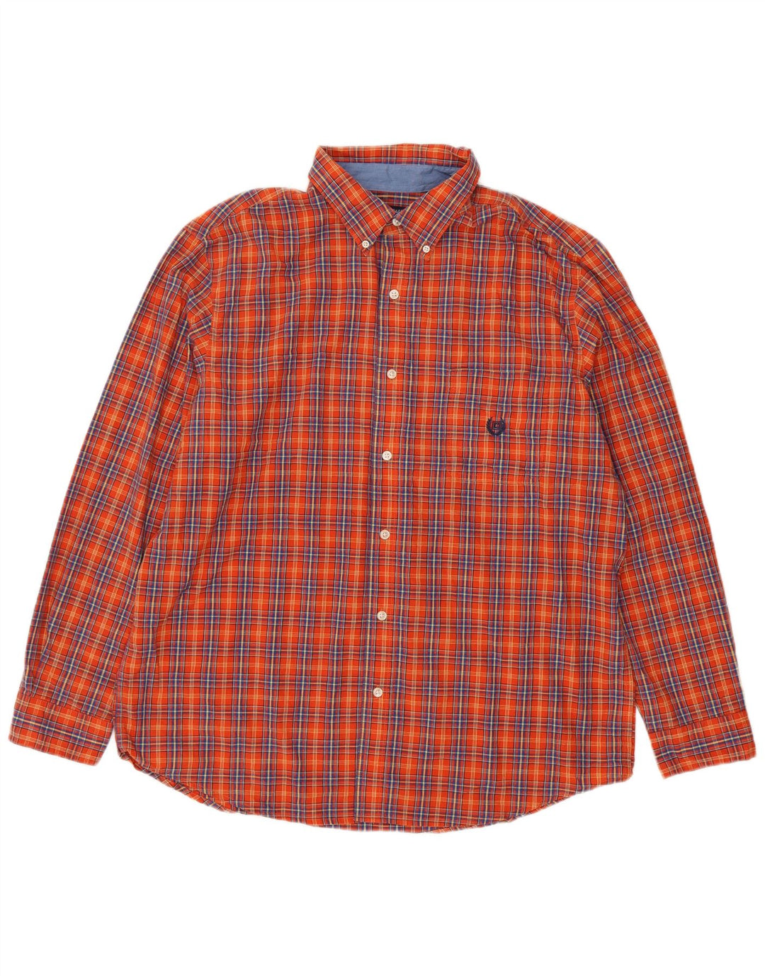 Chaps Camisa Hombre XL Naranja Cuadros Algodón