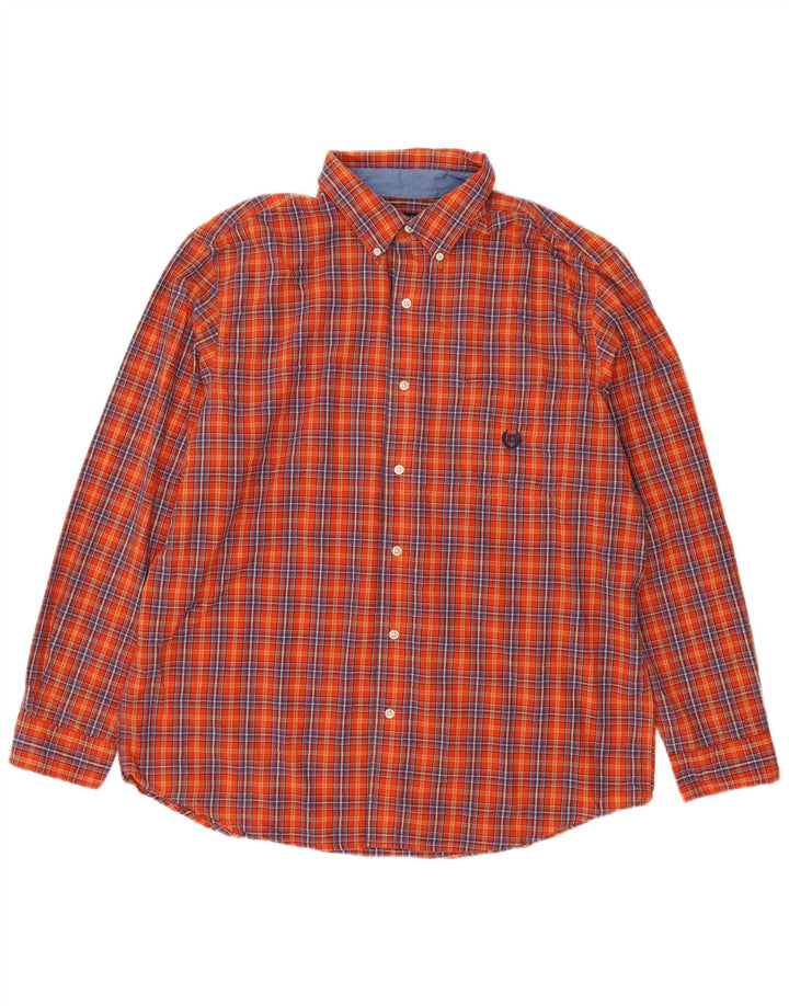 Chaps Camisa Hombre XL Naranja Cuadros Algodón