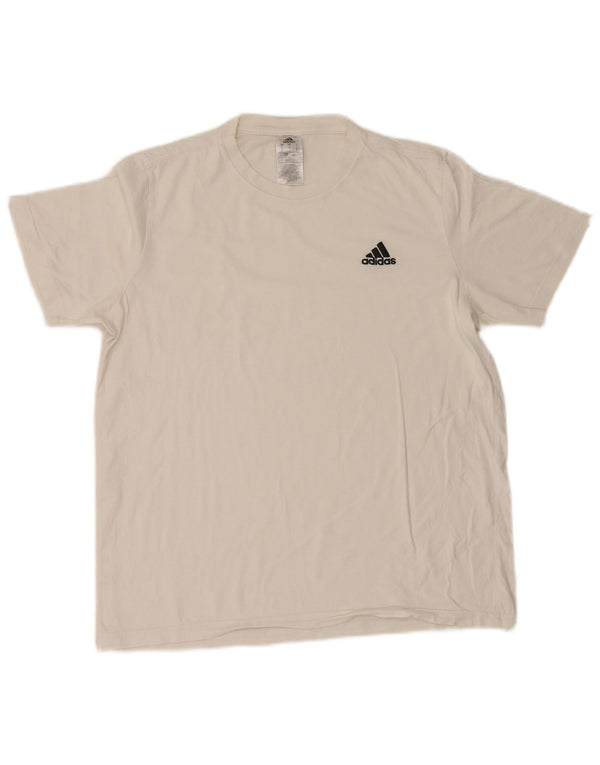 Adidas - Camiseta para hombre, talla grande, algodón blanco