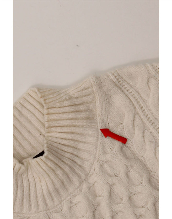 Marks & Spencer Jersey con cuello alto para mujer, talla 40, talla mediana, color blanco