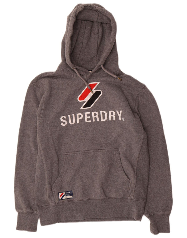 Superdry Jersey con capucha y estampado gráfico de algodón moteado en gris grande para hombre
