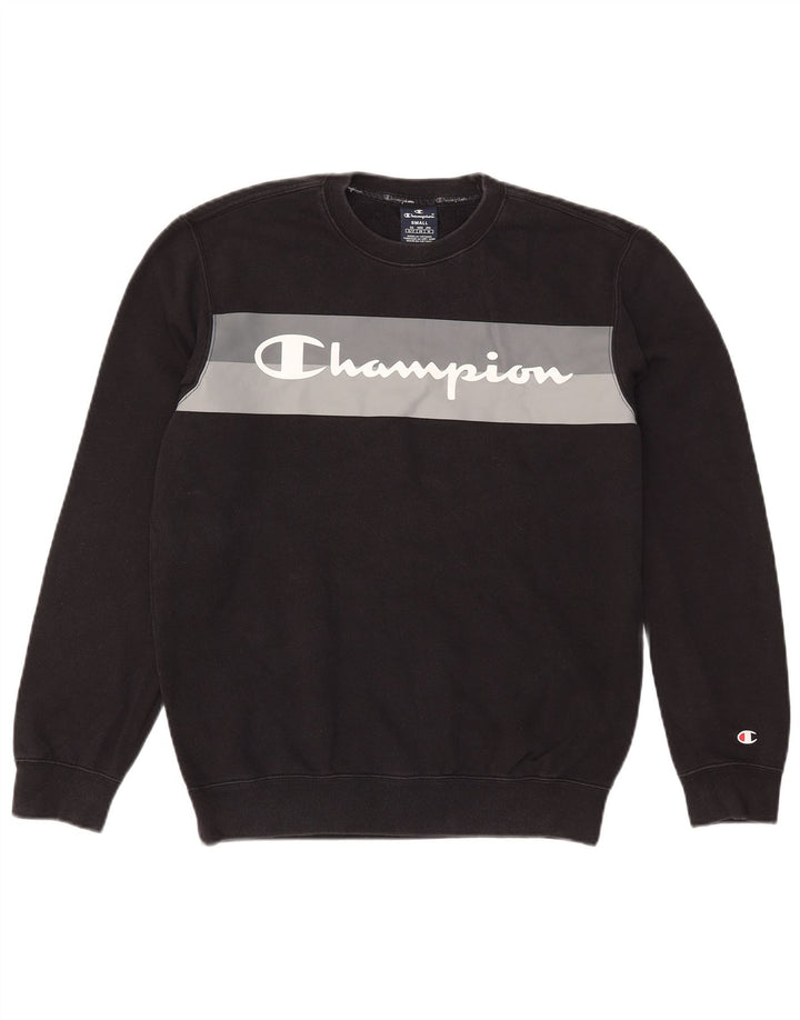 Champion Sudadera Con Estampado De Hombre, Jersey Pequeño De Algodón Con Bloques De Color Negro