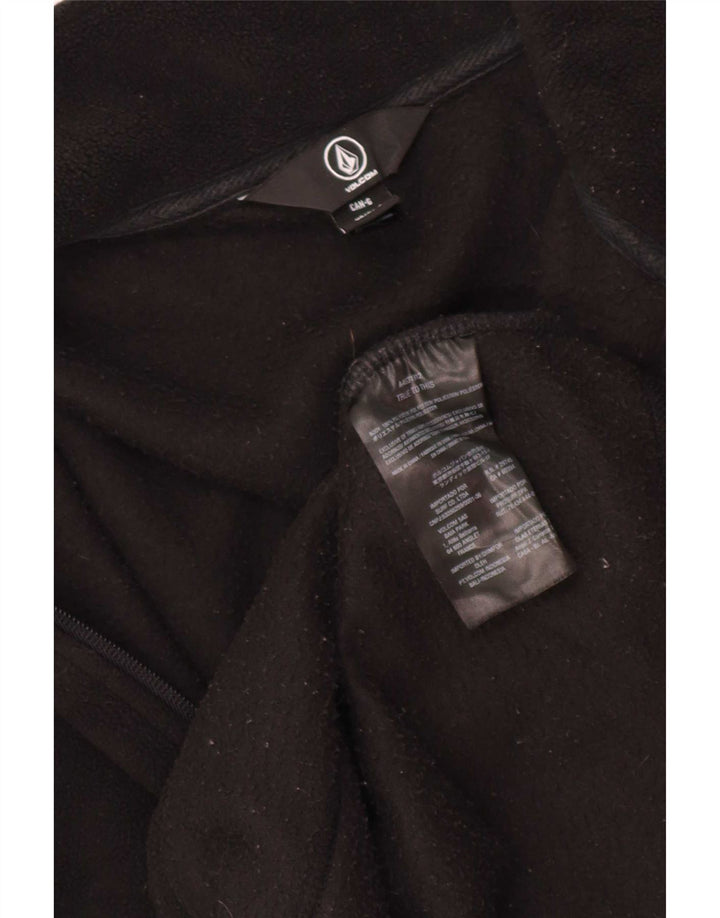 Jersey Volcom de forro polar con cuello y cremallera para hombre, tamaño grande, poliéster negro