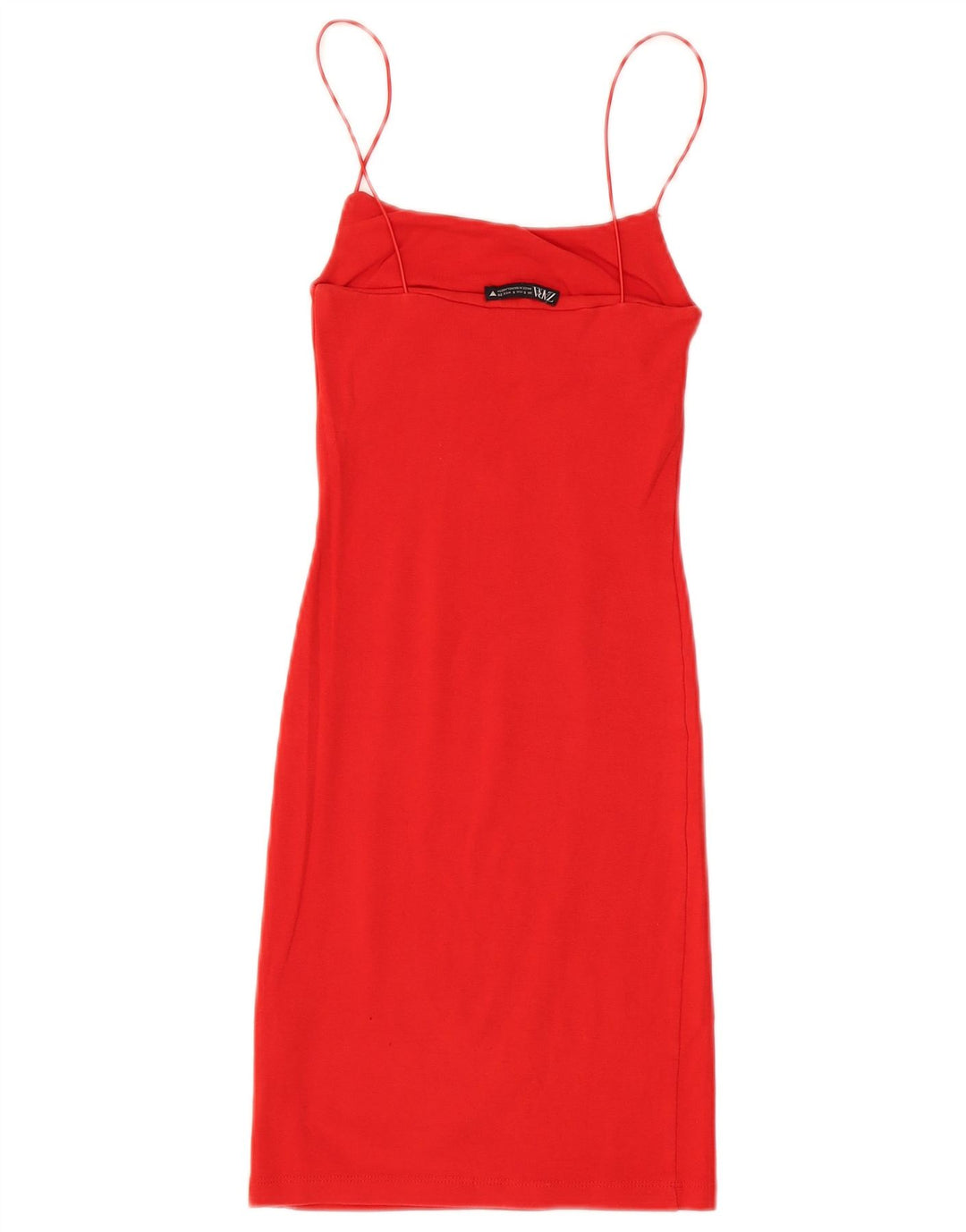 Zara Mujer Vestido De Verano UK 8 Pequeño Algodón Naranja