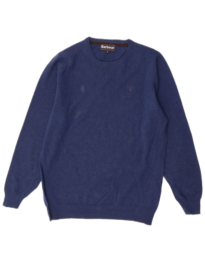 Barbour Suéter De Cuello Redondo Para Hombre Pequeño De Lana De Cordero Azul Marino