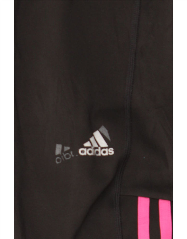 ADIDAS Womens Capri Leggings UK 12/14 Medium  Black Polyester Vintage Adidas and Second-Hand Adidas from Messina Hembry 