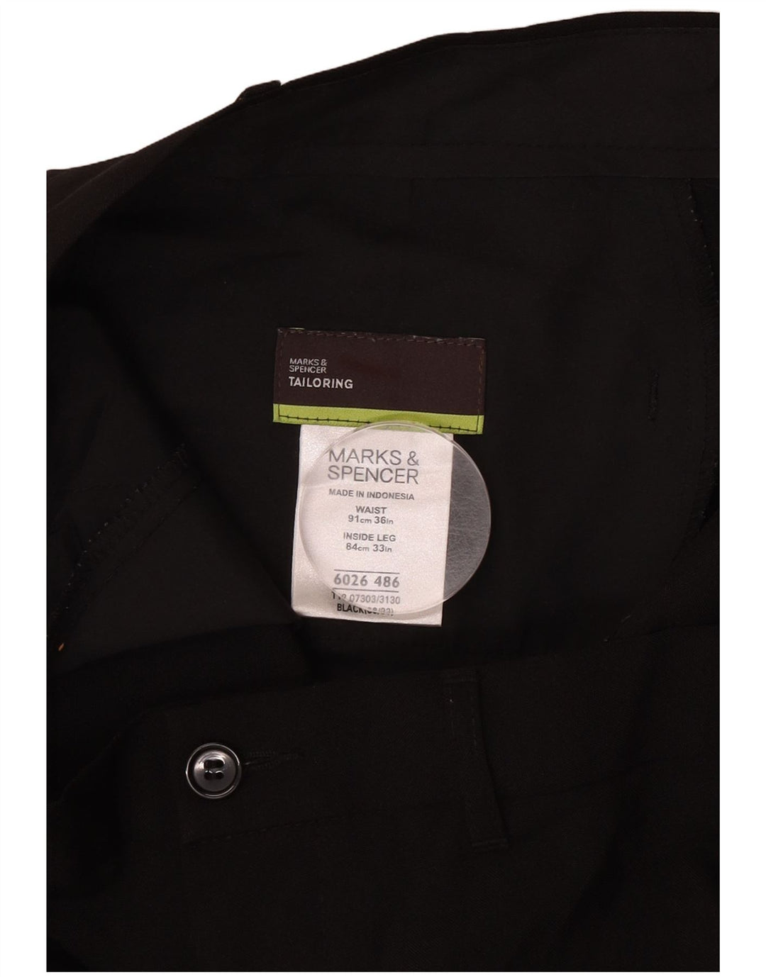 Marks & Spencer Pantalones chinos rectos a medida para hombre W36 L33 Negro