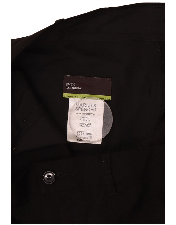 Marks & Spencer Pantalones chinos rectos a medida para hombre W36 L33 Negro