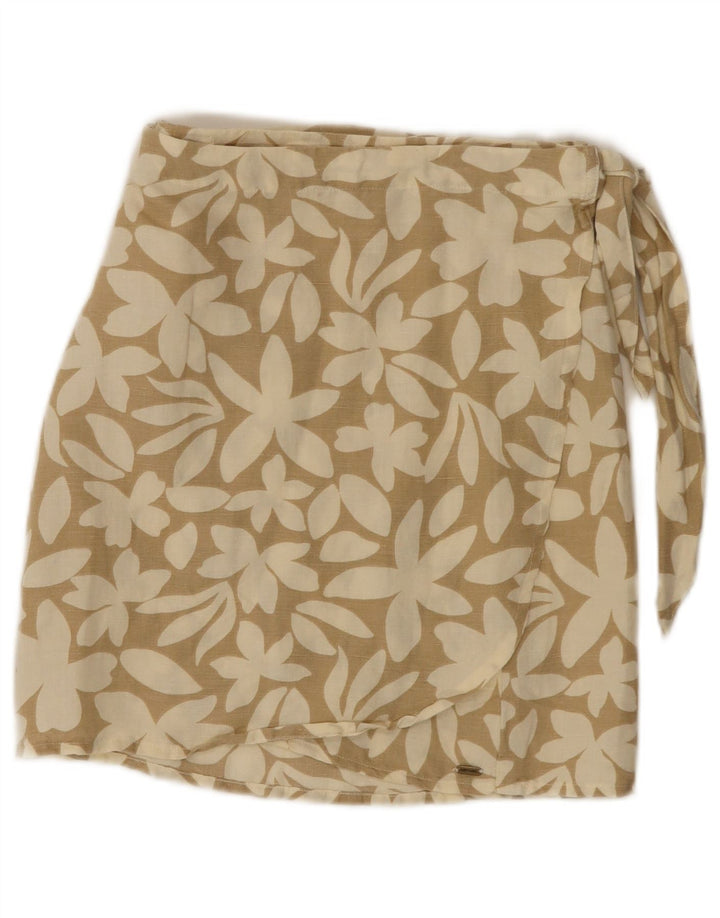 RIP CURL Falda cruzada para mujer pequeña W26 Lino floral beige