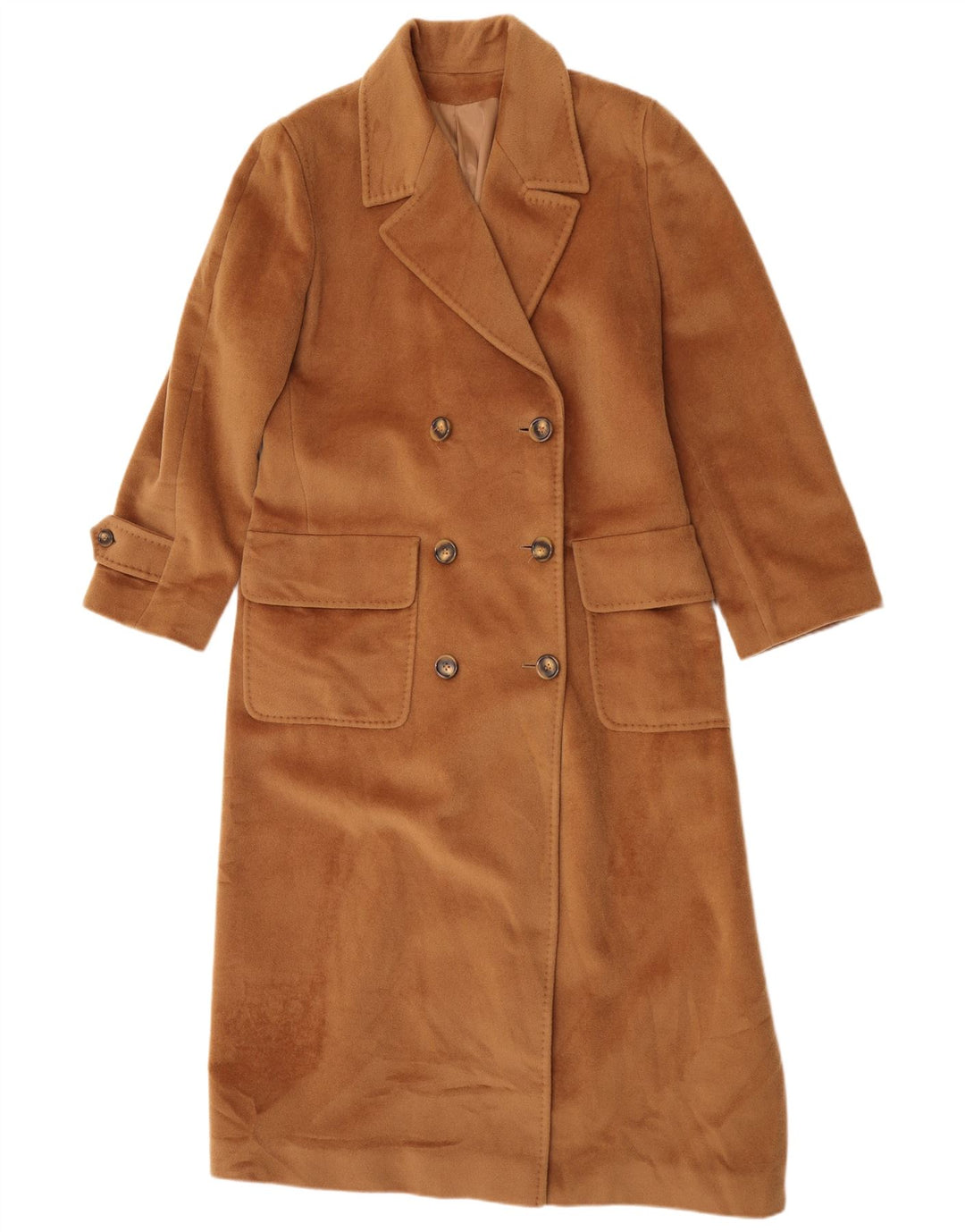 Piacenza Abrigo cruzado para mujer UK 44 Lana marrón grande