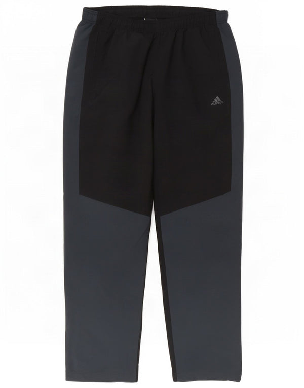 Adidas Hombre Climalite Pantalones De Chándal Grande Negro Colorblock Poliéster