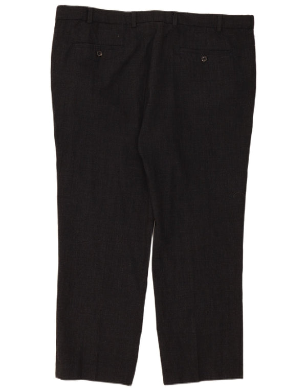 Marks & Spencer Pantalón de traje recto de corte entallado para hombre W42 L29 Cuadros grises
