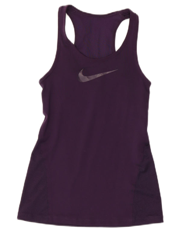Nike Dri Fit Graphic Chaleco para mujer UK 4 XS Púrpura