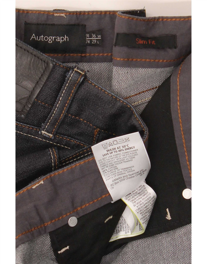 Marks & Spencer Jeans ajustados Autograph para hombre W36 L29 Algodón azul marino