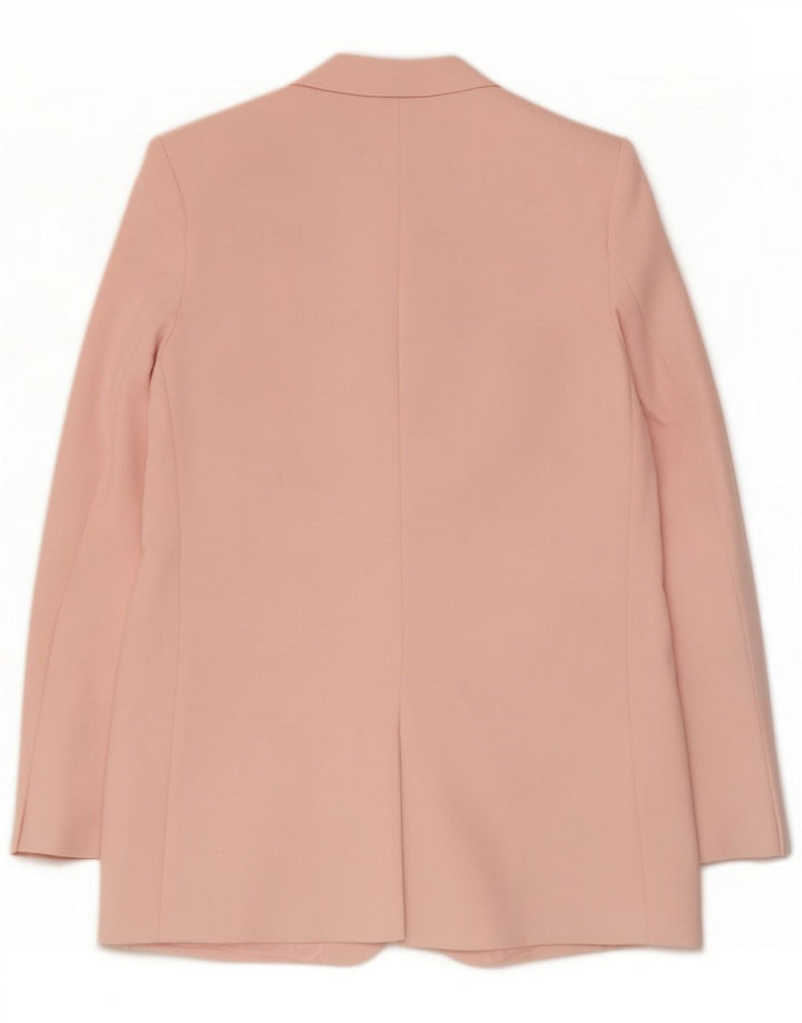 Zara Chaqueta tipo blazer holgada con 2 botones para mujer UK 4 XS Poliéster rosa