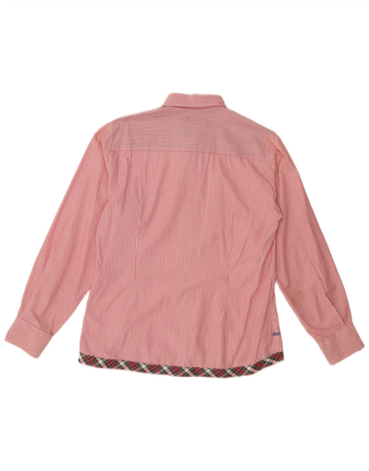 MARLBORO CLASSICS Camisa ajustada para hombre con rayas diplomáticas rosas grandes