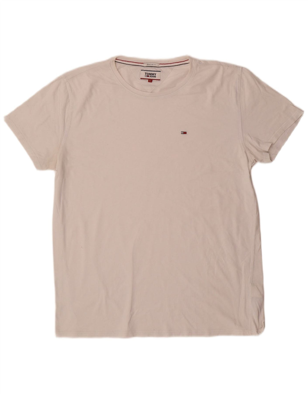 Tommy Hilfiger Camiseta Regular Fit para Hombre Algodón Blanco Grande