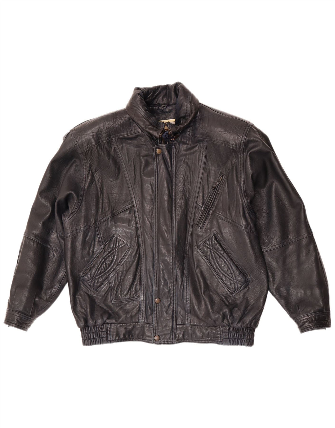 Vintage chaqueta de cuero para hombre EU 52 XL cuero azul marino