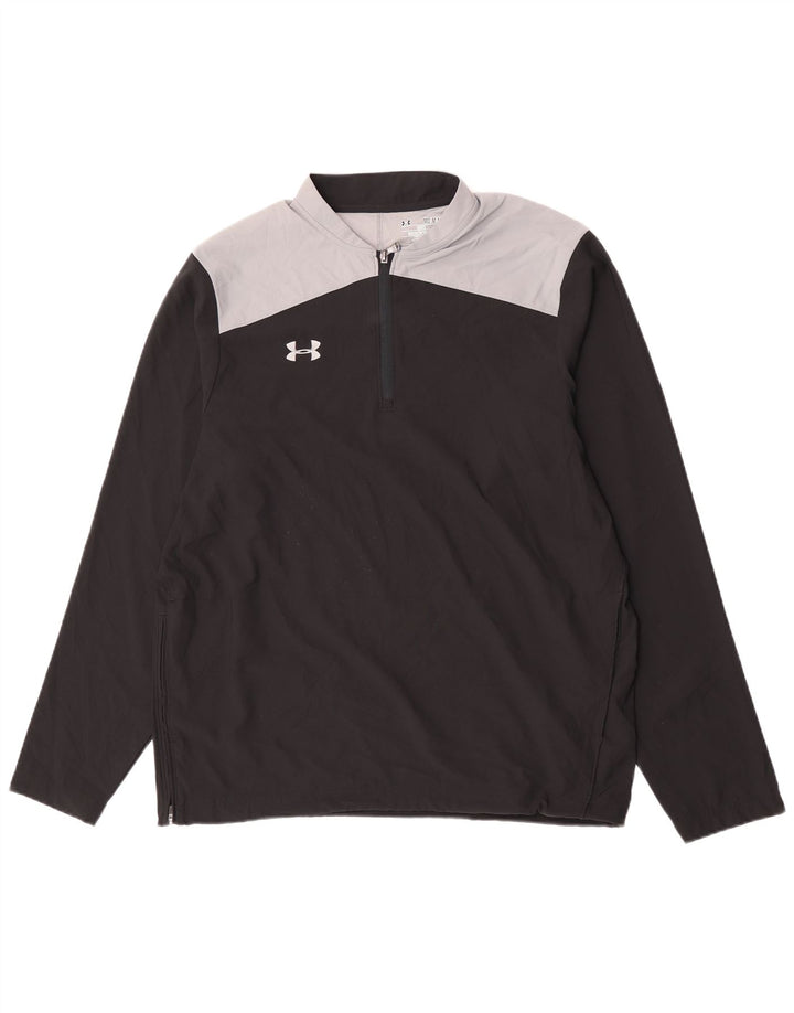 Under Armour Cold Gear Top de manga larga con bloques de color negro mediano para hombre