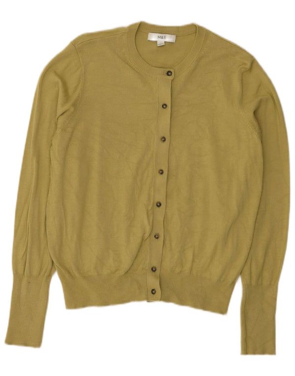 Marks & Spencer Suéter tipo cárdigan para mujer UK 44 Viscosa verde medio