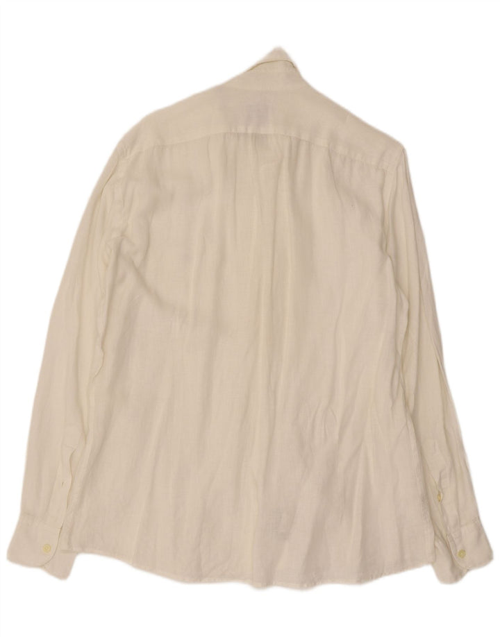 Camisa Brooksfield para hombre talla 40 lino blanco mediano
