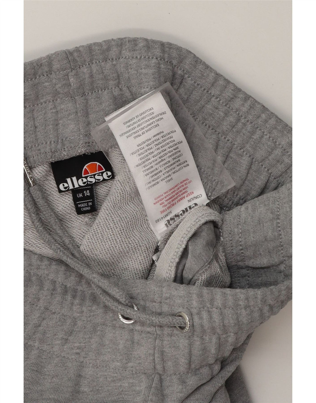 ELLESSE Womens Tracksuit Trousers UK 14 Large  Grey Cotton Vintage Ellesse and Second-Hand Ellesse from Messina Hembry 