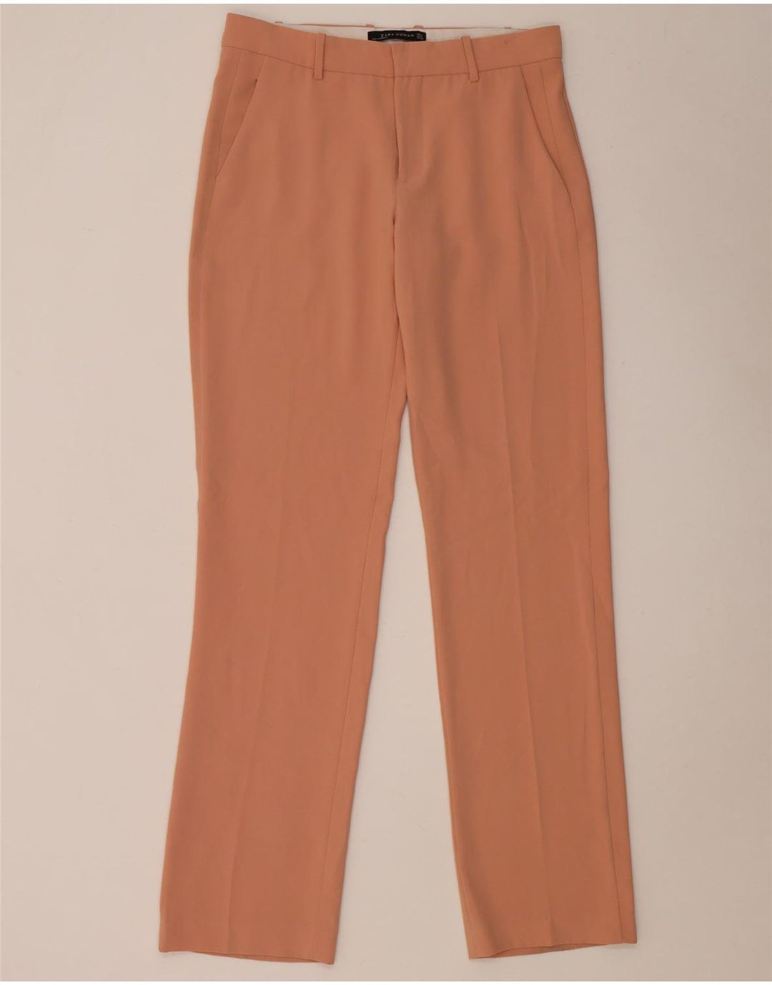 Zara Mujer Pantalón Chino Recto Mediano W28 L34 Rosa Poliéster