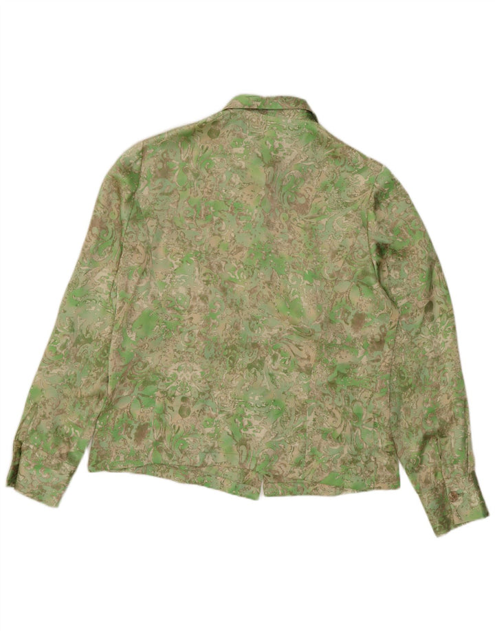 Camisa vintage para mujer Reino Unido 14 Paisley verde medio