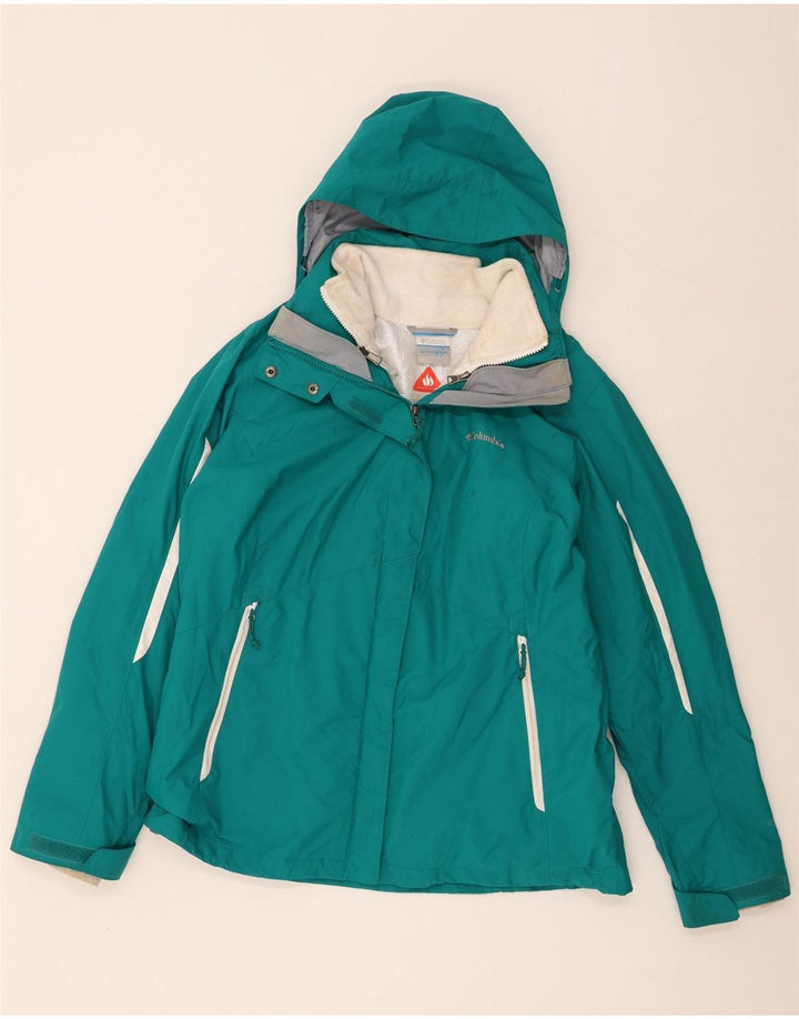 Columbia Chaqueta de esquí con capucha Interchange para mujer Reino Unido 46 Grande Verde Colorblock