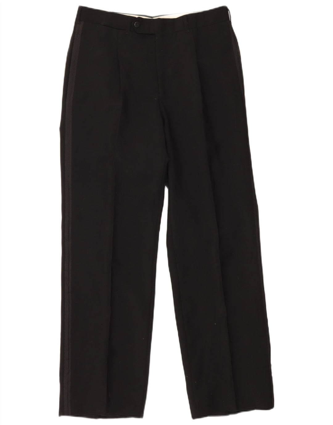 VINTAGE Hombres 1 Botón 2 Piezas Set IT 46 Pequeño W29 L29 Lana Negra