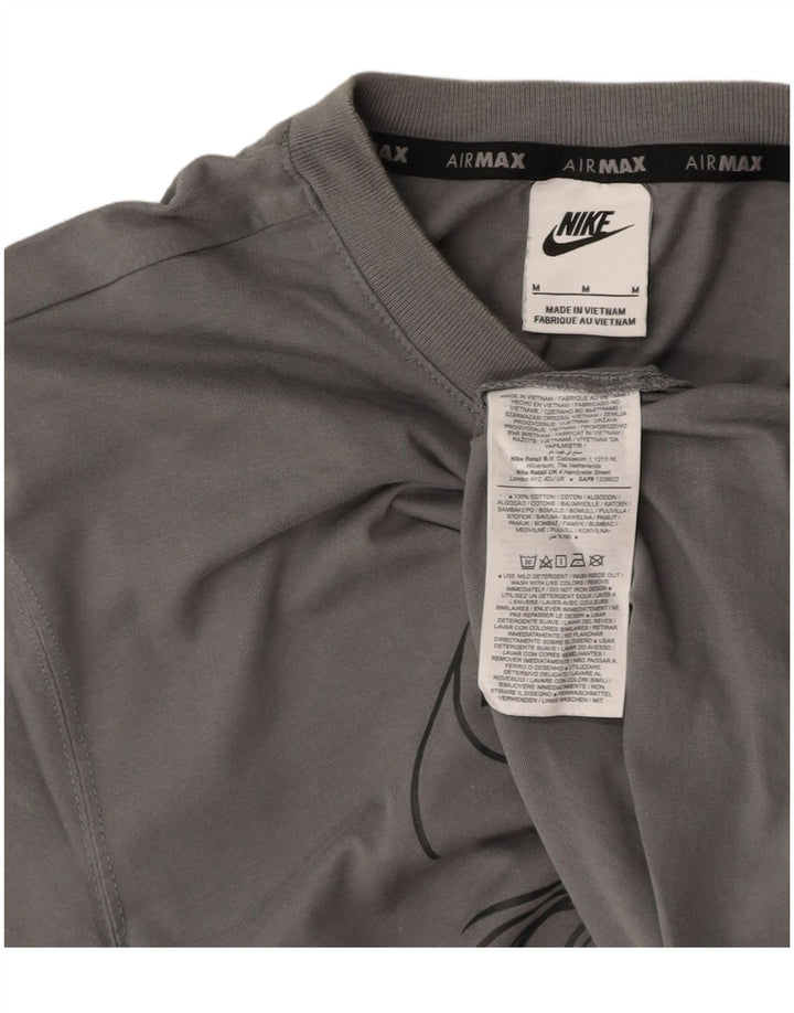 NIKE Mens Graphic T-Shirt Top Medium Grey Cotton