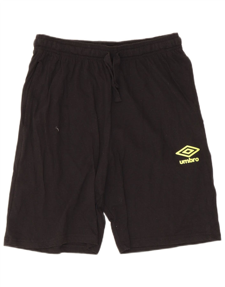 Umbro Shorts deportivos regulares con gráfico para hombre Algodón negro mediano