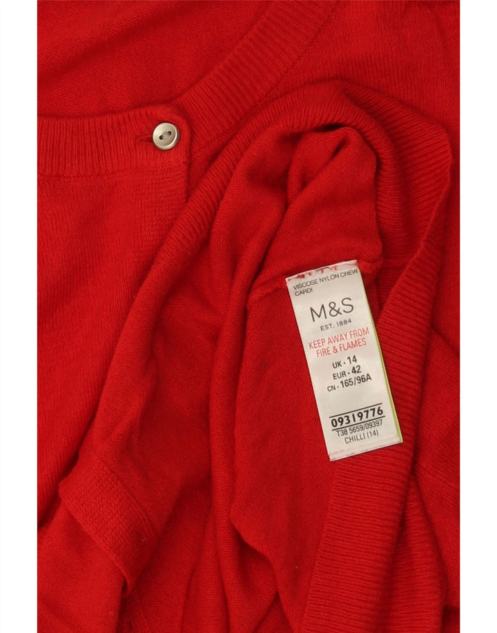 Marks & Spencer - Cárdigan para mujer, talla 40, talla grande, viscosa roja