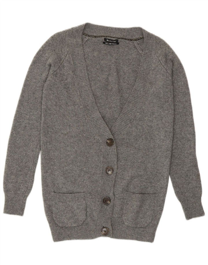 MASSIMO DUTTI Womens Cardigan Sweater UK 8 Small Grey Wool